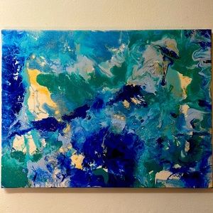 ocean theme handmaid splatter painting